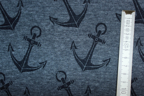 Preview: Alpenfleece/-sweat Anker dunkelblau meliert (10 cm)